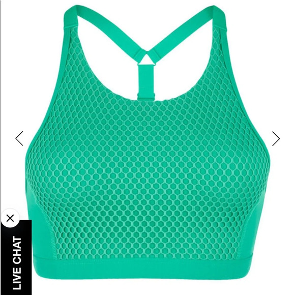 Lorna Jane hydrate net layered sports bra in neon jade. Size S - Picture 12 of 16